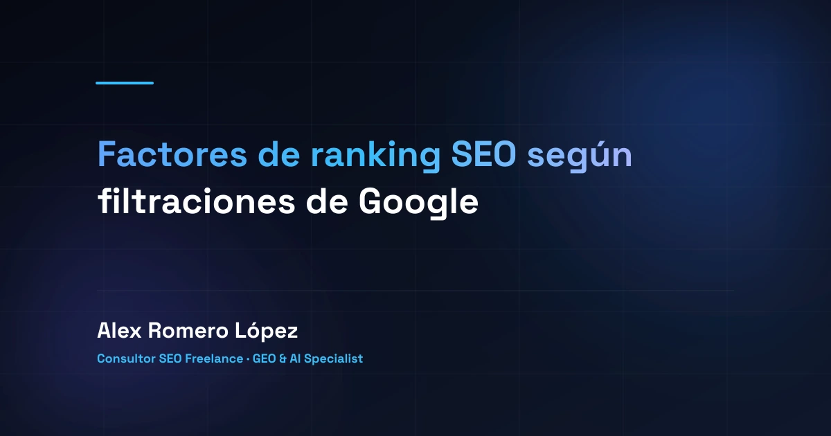 Factores de ranking SEO según filtraciones de Google