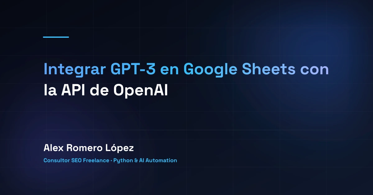 Integrar GPT-3 en Google Sheets con la API de OpenAI