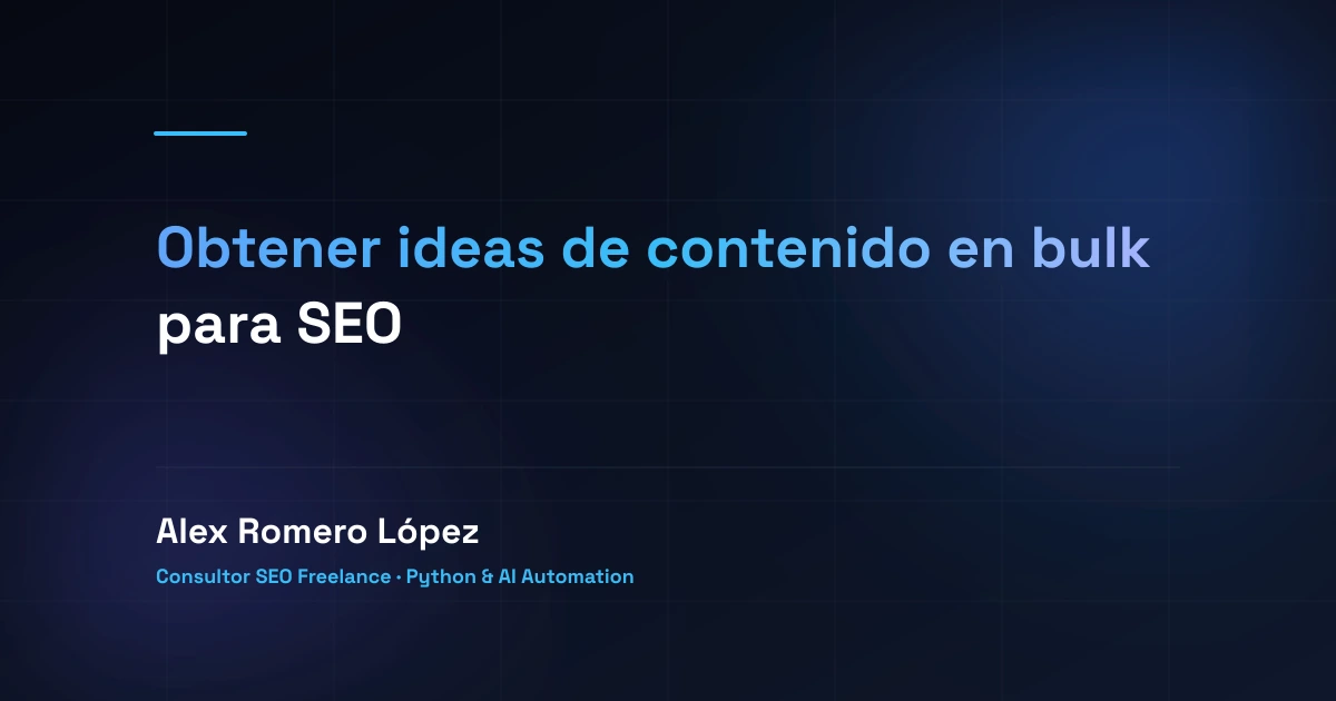 Obtener ideas de contenido en bulk para SEO